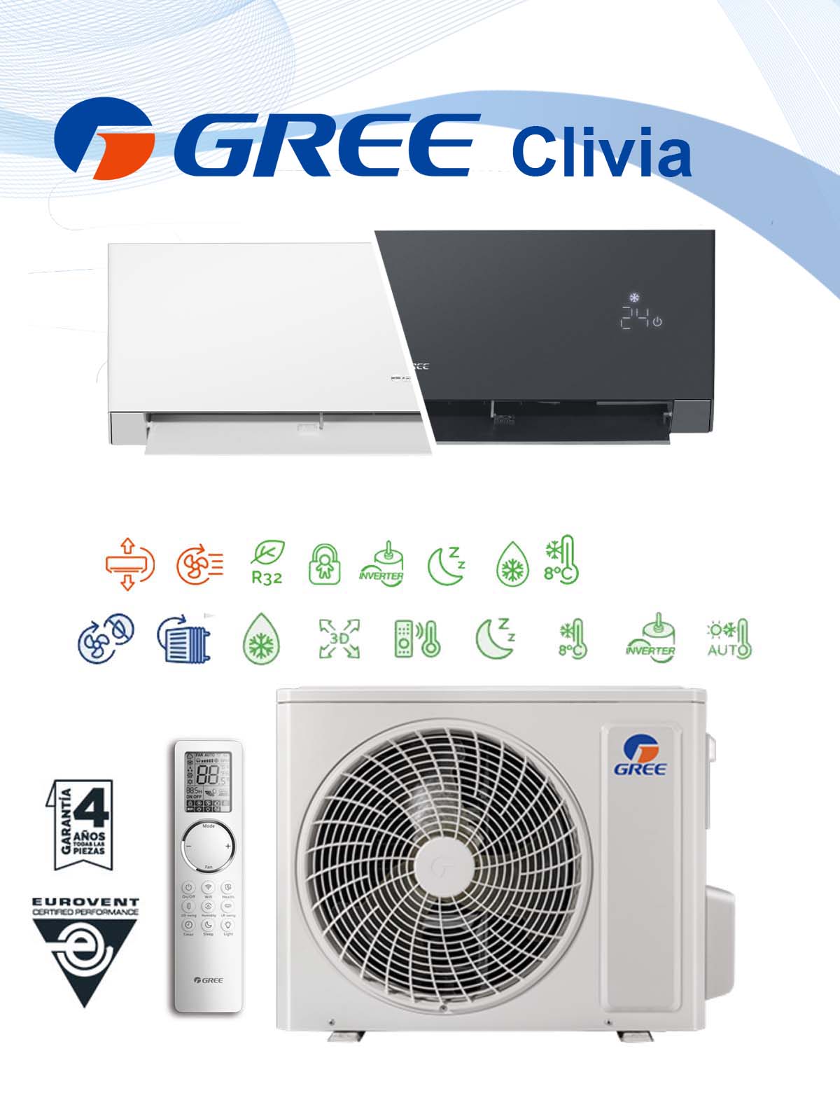 Aire acondicionado Gree Clivia 09 grande