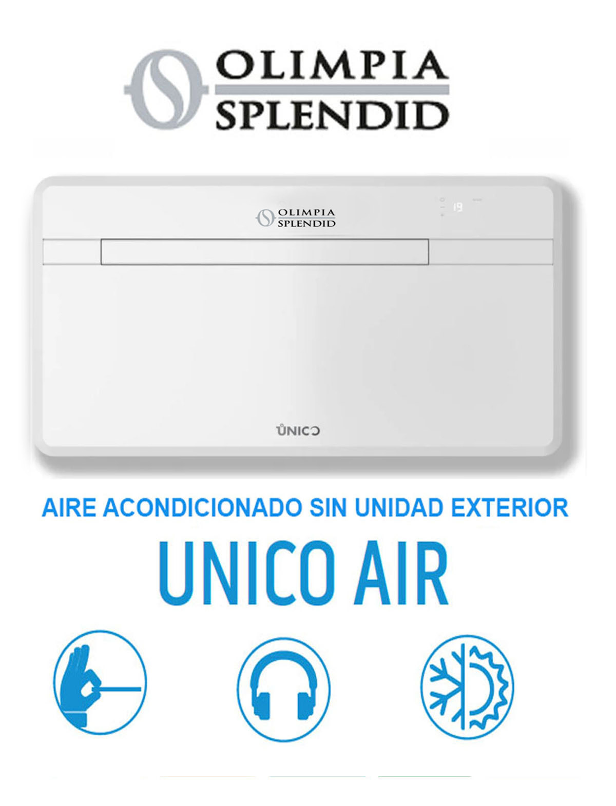 Aire acondicionado Olimpia Splendid Unico Air Inverter vista frontal